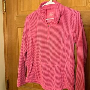 Tek Gear Sweatshirt Womens Size S Pink Waffle Knit Mock Neck 1/4 Zip Pullover